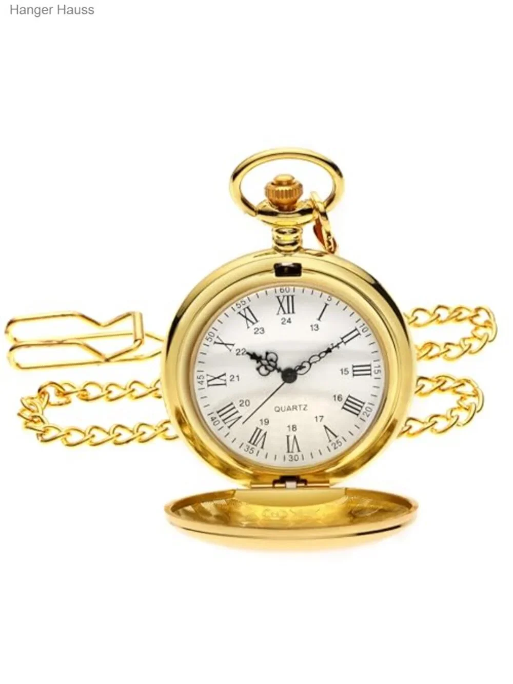 Vintage Pocket Watch with Chain Alloy Quartz Mens Womens